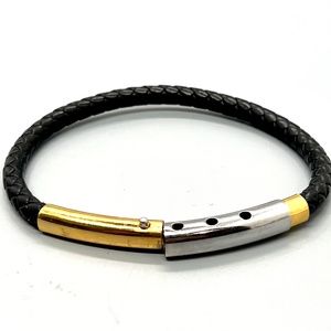 Legacy By Simone l. Smith Mens Steel & Leather Bracelet